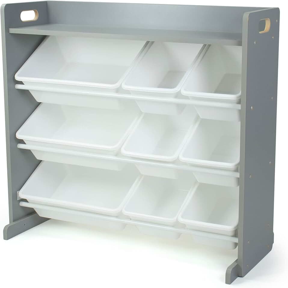 Toy Storage Organizer with Bins and Top Shelf