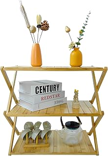 Natural 3-Tier Foldable Bamboo Storage Shelf