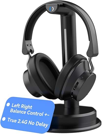 Wireless TV Headphones with Volume Control and Sound Modes