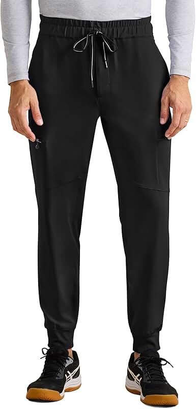 Men's Jogger Scrub Pants with 6 Pockets and Moisture Wicking