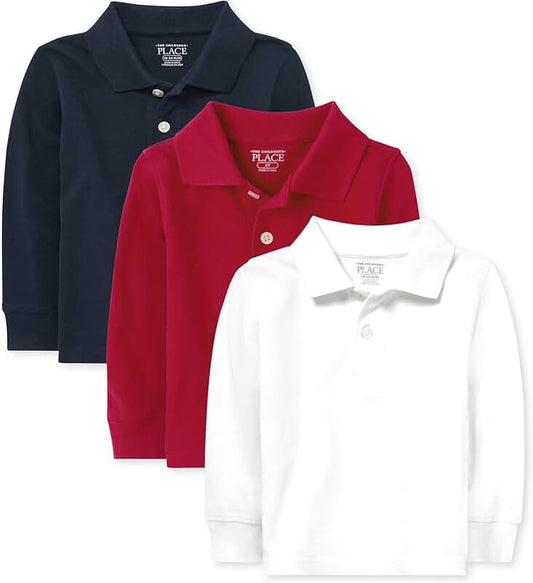 Long Sleeve Pique Polo Shirts for Boys
