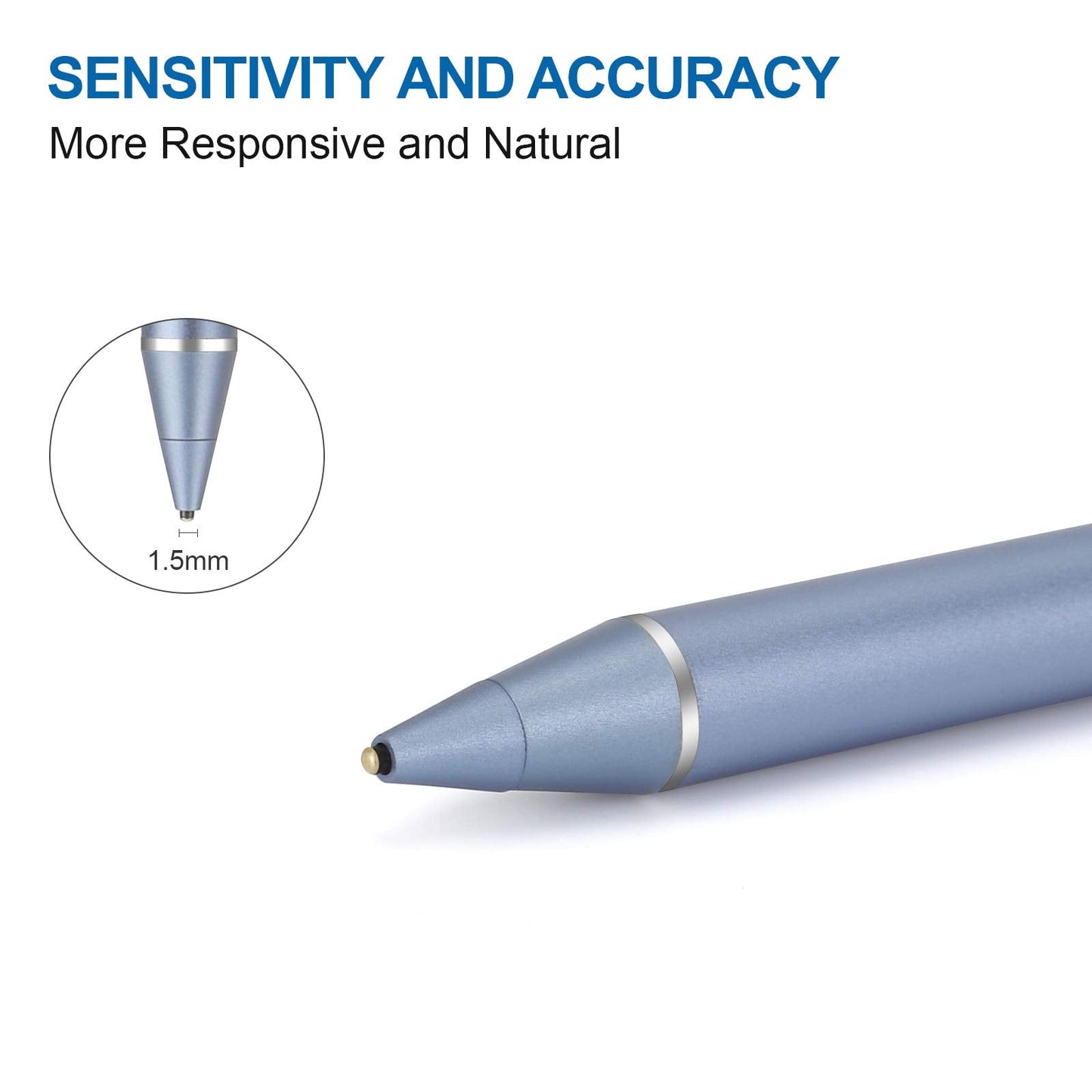 Active Stylus Pens for Touch Screens, Active Pencil Smart Digital Pens Fine Point Stylist Pen Compatible with iPhone iPad,Samsung/Android Smart Phone&Tablet Writing Drawing by (Blue)