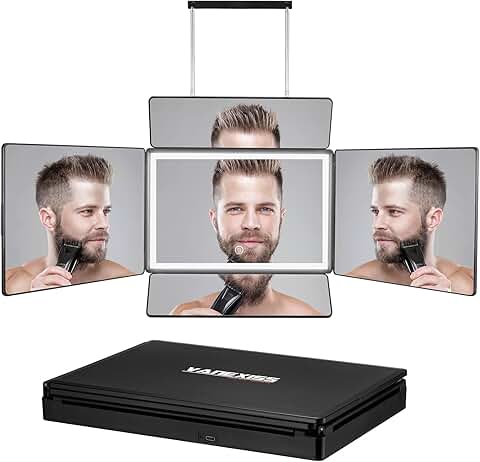 Rechargeable 5-Way Mirror for Hair Cutting and Styling