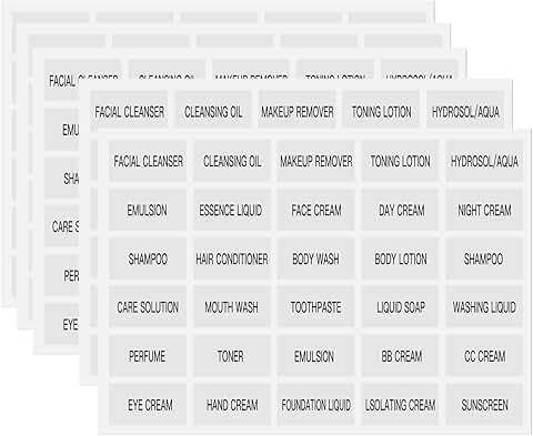150 Waterproof Labels for Bathroom and Beauty Bottles