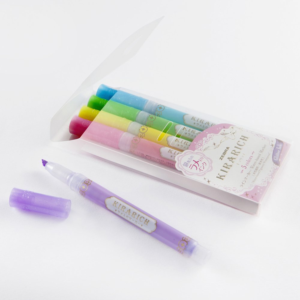 Glitter Highlighter Set with 5 Colors