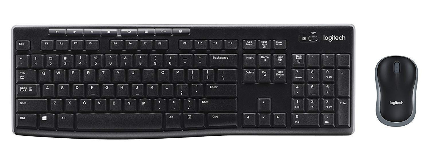K270 Wireless Keyboard and M185 Wireless Mouse Combo - Keyboard and Mouse Included, Long Battery Life (Black with Mouse)