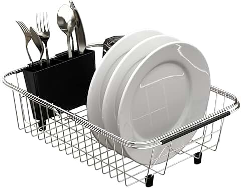 Adjustable Stainless Steel Over Sink Dish Drying Rack
