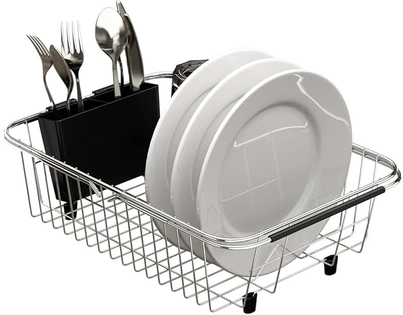 Adjustable Stainless Steel Over Sink Dish Drying Rack