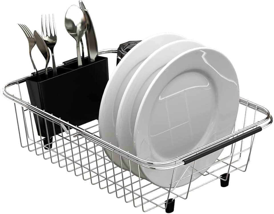 Adjustable Stainless Steel Over Sink Dish Drying Rack