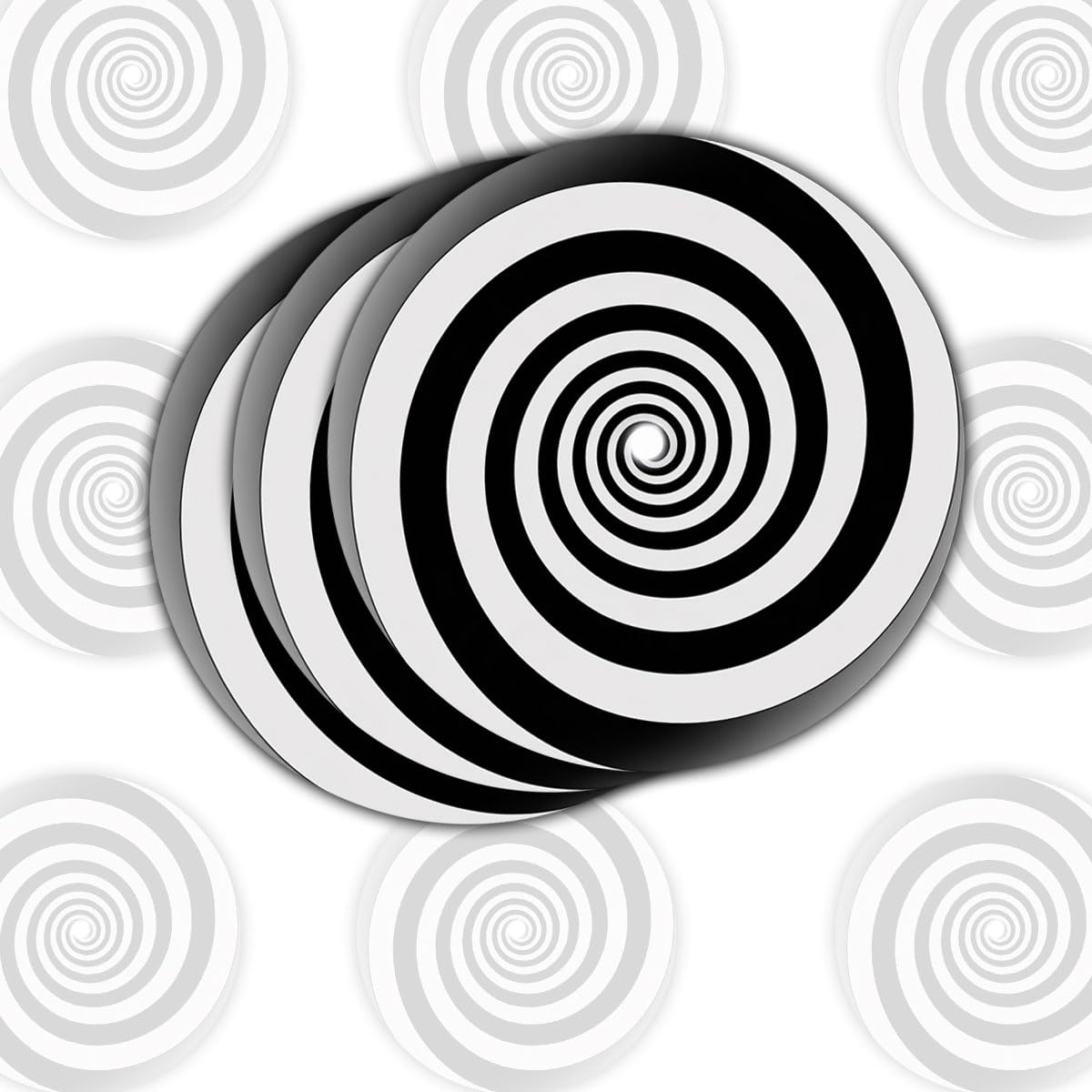 Set of 3 Hypnotic Spiral Optical Illusion Stickers