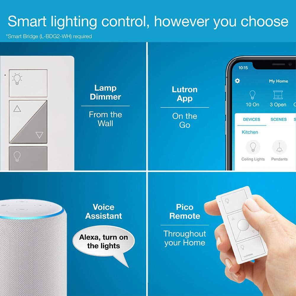 Casta Wireless Single-Pole/3-Way Smart Lighting Lamp Dimmer and Remote Kit  P-PKG1P-WH  White