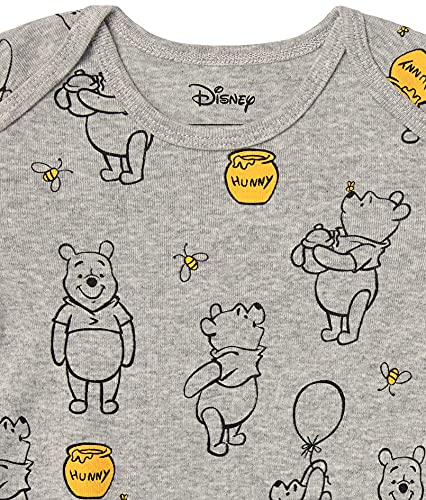 Disney | Marvel | Star Wars Uni  Babies' Long-Sleeve Bodysuits, Pack of 5, Winnie The Pooh Oh Bother, 18 Months