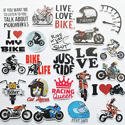 50 Pcs Funny Motorcycle Helmet Decals for Bikes and Laptops
