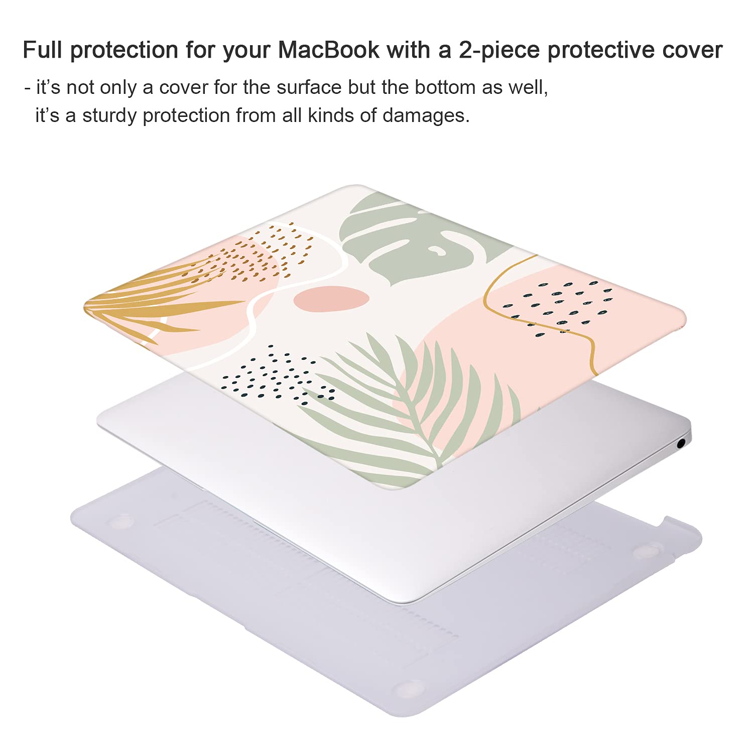 MacBook Air 13 Inch Case 2020 2019 2018 Release A2337M1/ A1932/A2179 with Retina Display Touch ID, Durable Hard Plastic Shell Case and Keyboard Cover Compatible Newest MacBook Air 13 - Morandi