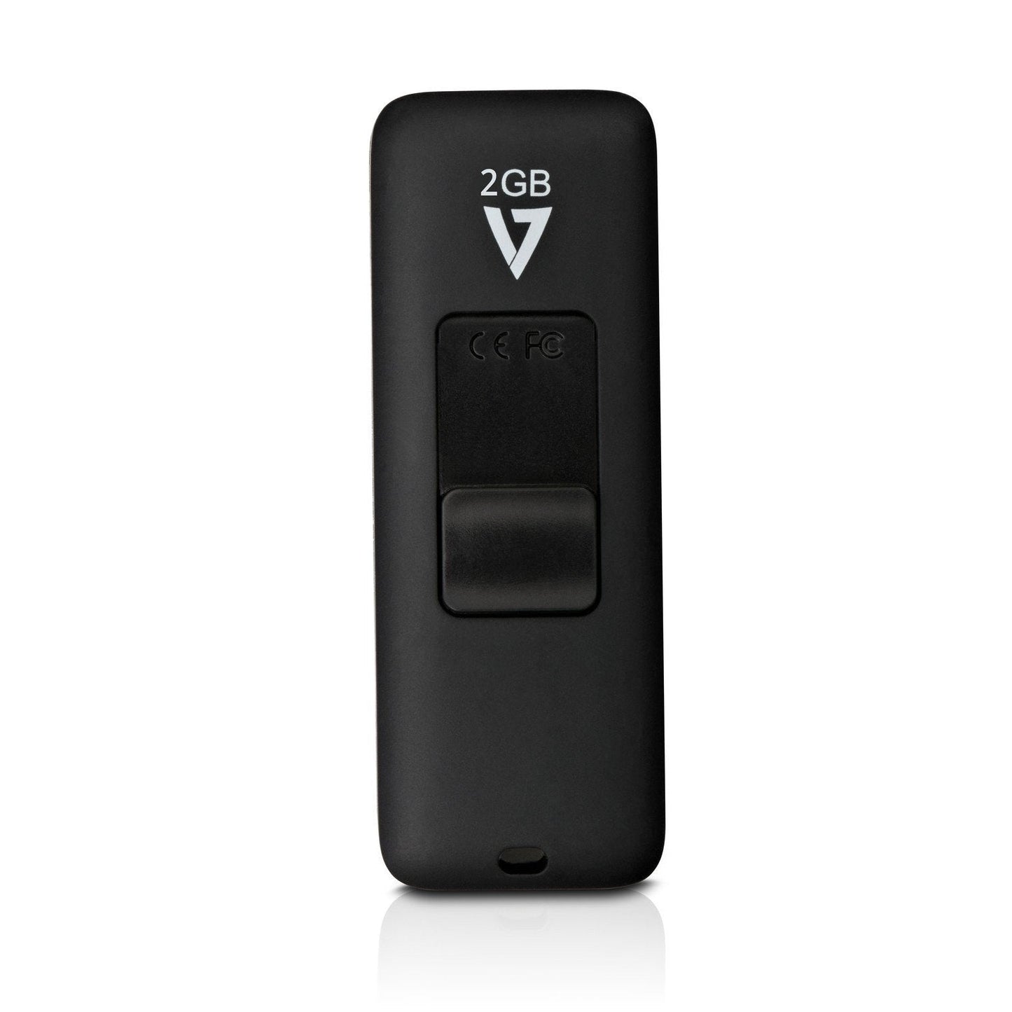 2GB USB 2.0 Flash Drive with Retractable USB Connector - VF22GAR-3N, Black