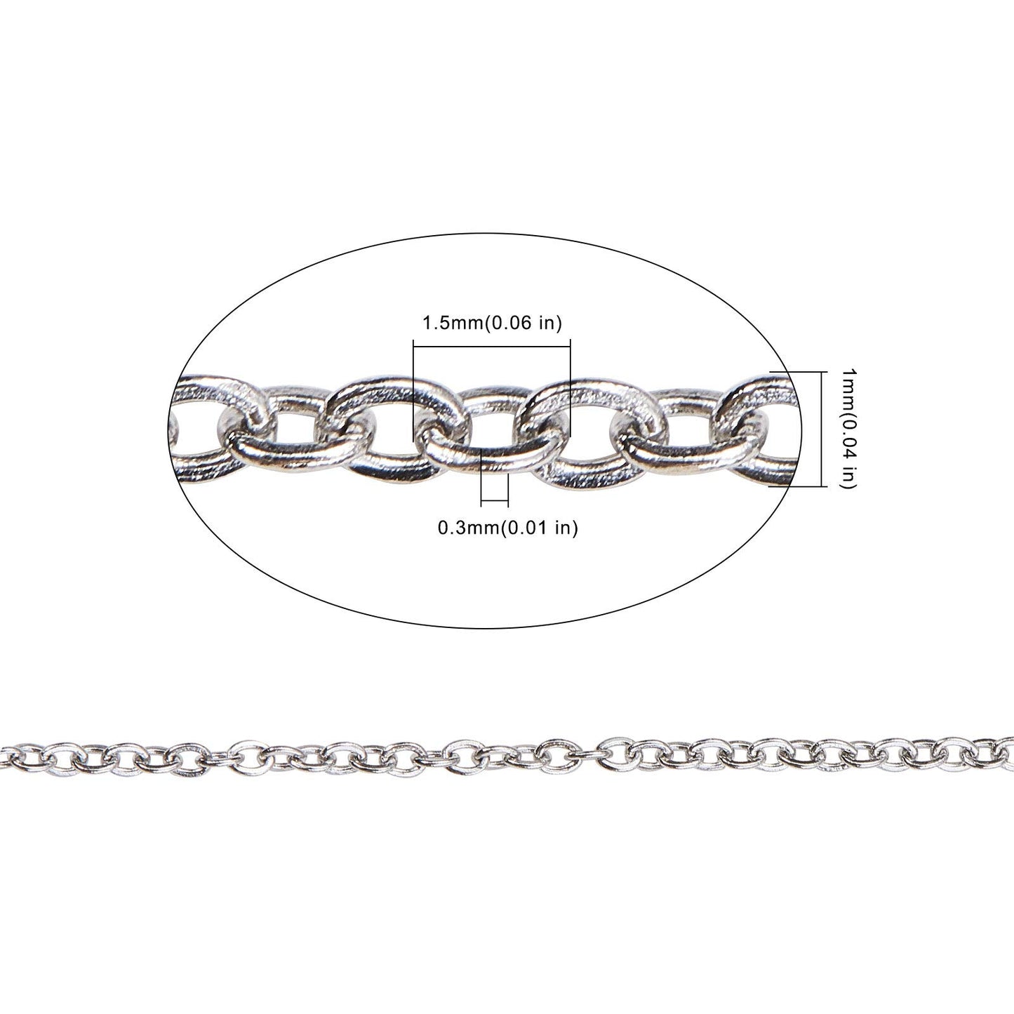 Stainless Steel Flat Cross Beading Cable Chain for Jewelry Making