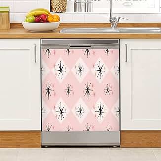 Pink and black minimalist dishwasher magnet cover