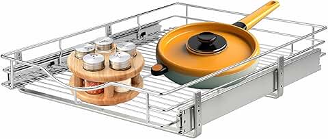 1-Tier Pull-Out Metal Cabinet Organizer, 11" Wide
