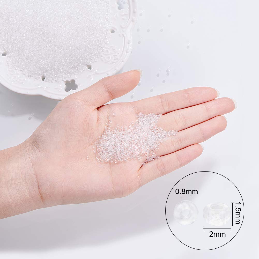 Small Clear Seed Beads for Jewelry Making, 11200pcs