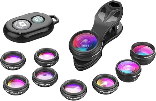 10-in-1 Smartphone Camera Lens Kit with Filters and Remote