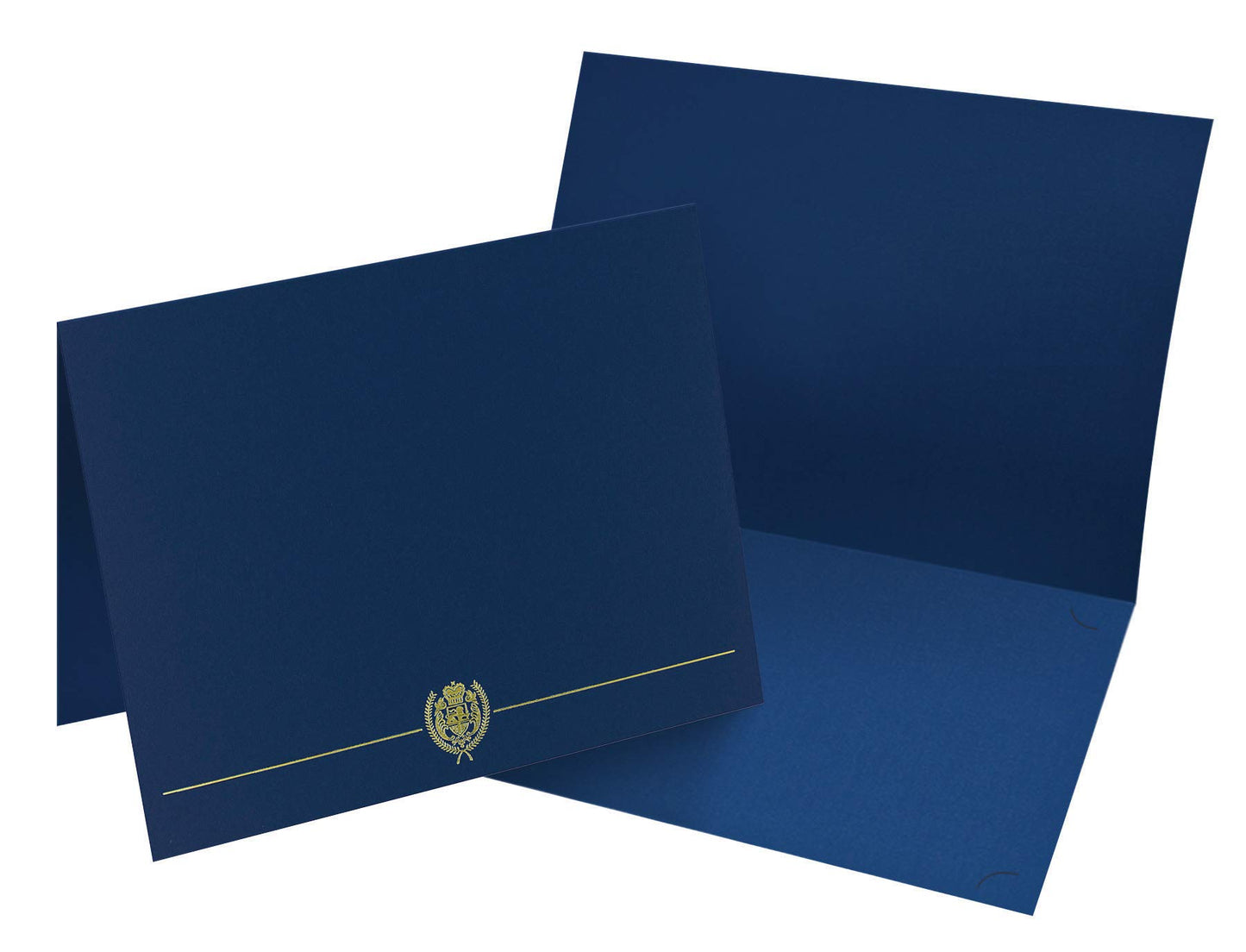 Navy Classic Crest Certificate Cover, 12"x 9.375", 5 Pack