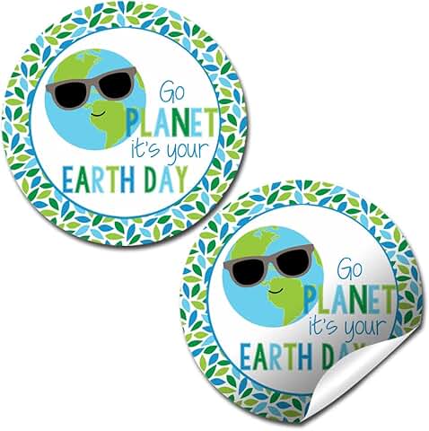 Earth Day Educational Sticker Labels for Celebrations