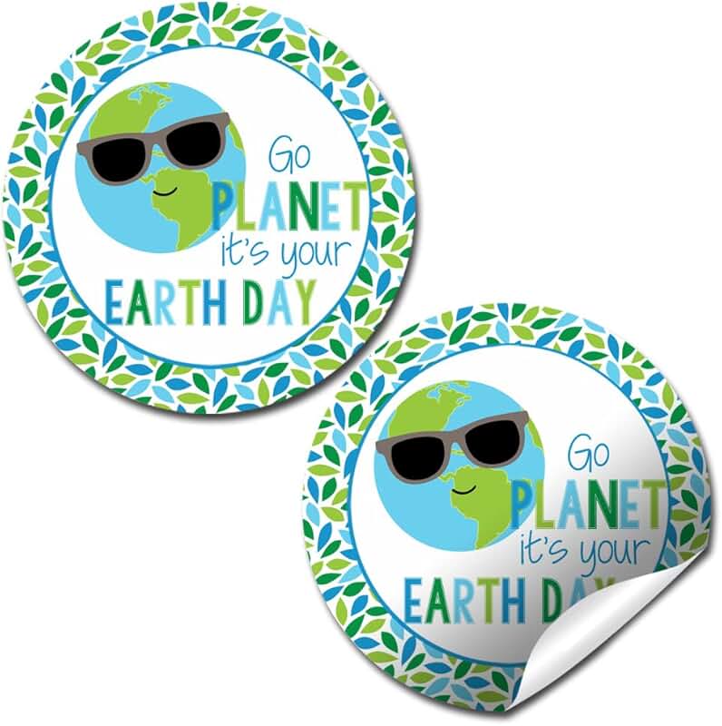 Earth Day Educational Sticker Labels for Celebrations