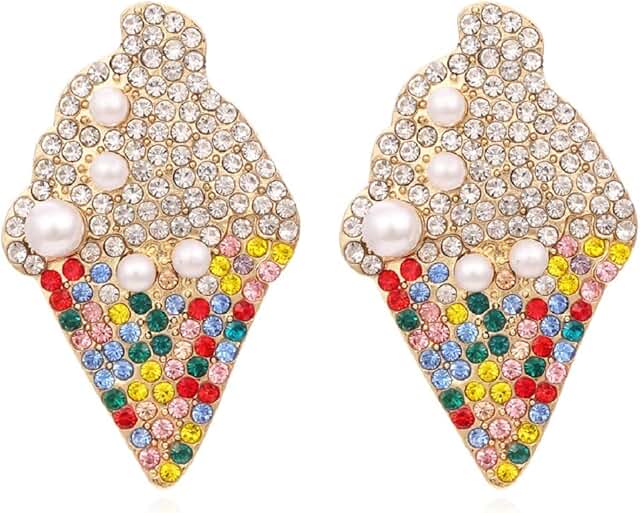 Cute Ice Cream Cone Earrings for Women