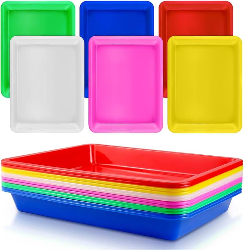 12 Pack Plastic Art Trays for Crafts and Activities