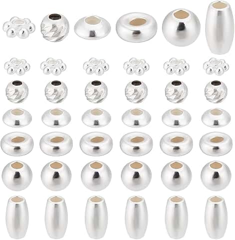 60 Sterling Silver Beads for Jewelry Making