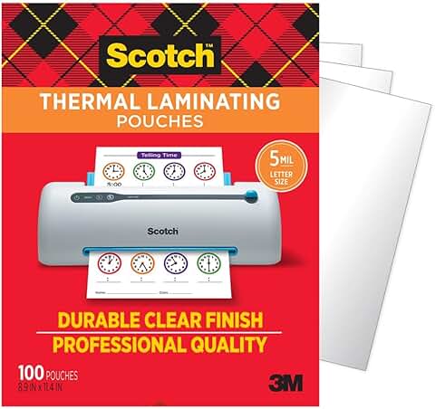 Clear 5 mil. Laminating Pouches, 100 Count