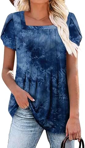 Casual Women's Baby Doll Blouses with Short Sleeves
