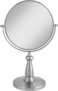 Round 9-inch Makeup Mirror with 8X and 1X Magnification