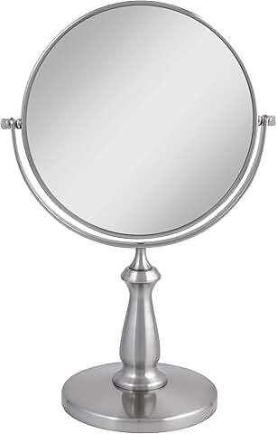 Round 9-inch Makeup Mirror with 8X and 1X Magnification