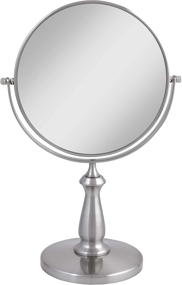 Round 9-inch Makeup Mirror with 8X and 1X Magnification