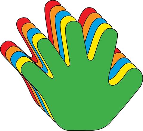 31 Assorted Color Handprint Cut-Outs for Crafts