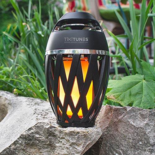TikiTunes Portable Bluetooth 5.0 Indoor/Outdoor Wireless Speaker, LED Torch Atmospheric Lighting Effect, 5-Watt Audio USB Speaker, 2000 mAh Battery for iPhone/iPad/Android