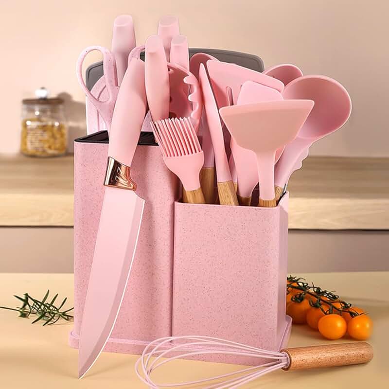 Heat Resistant 13.6" Silicone Cooking Tools Set of 5