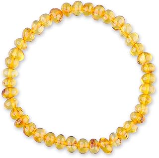 Polished Baltic Sea Amber Unisex Bracelet with Baroque Beads