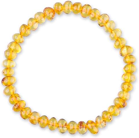 Polished Baltic Sea Amber Unisex Bracelet with Baroque Beads