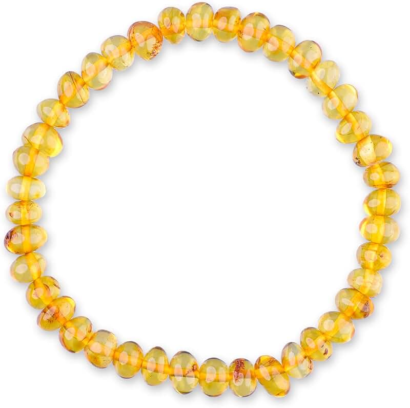Polished Baltic Sea Amber Unisex Bracelet with Baroque Beads