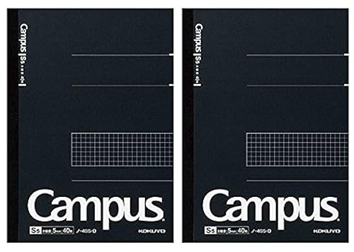 Business Grid Notebook, 40 Sheets, Black Cover, Pack of 2