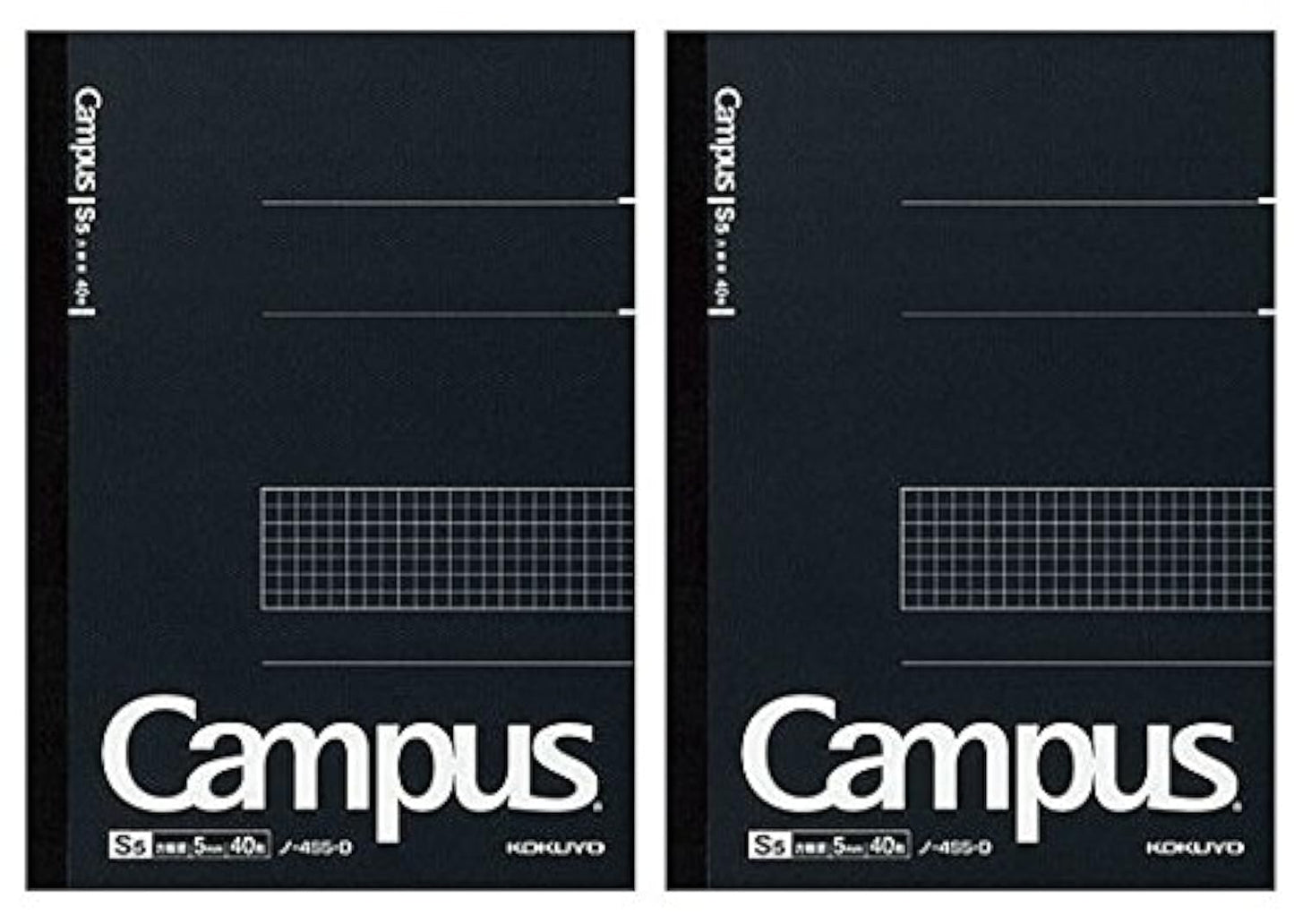 Business Grid Notebook, 40 Sheets, Black Cover, Pack of 2