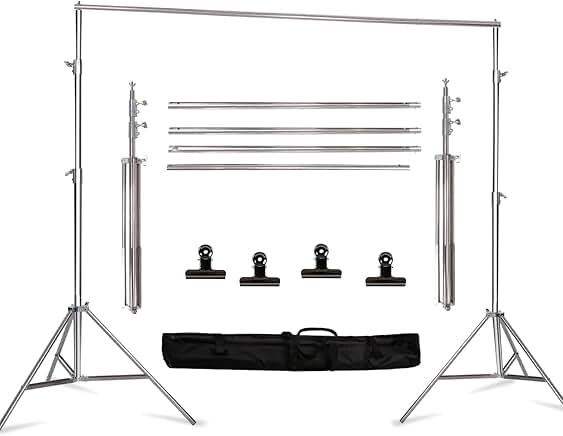8.5 x 10 ft Stainless Steel Backdrop Stand Kit