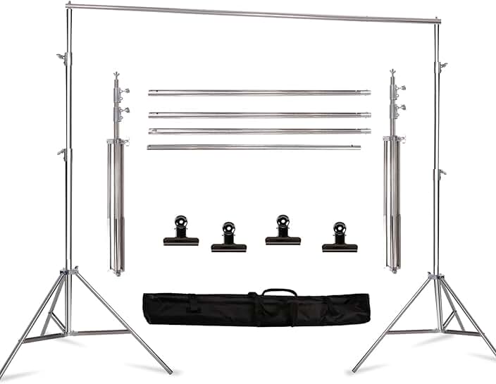 8.5 x 10 ft Stainless Steel Backdrop Stand Kit