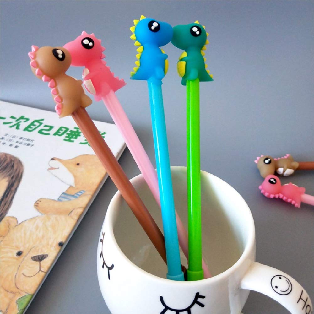 12 Cute Dinosaur Gel Ink Pens Set for Writing