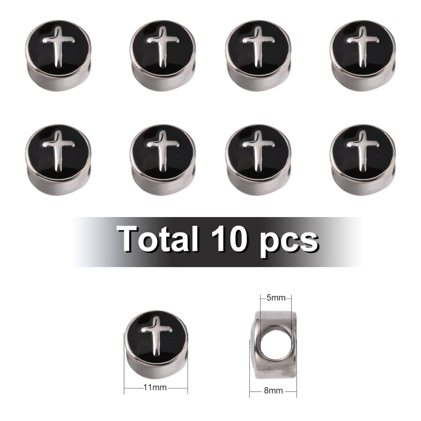 10 Pcs Stainless Steel Beads for Jewelry Making