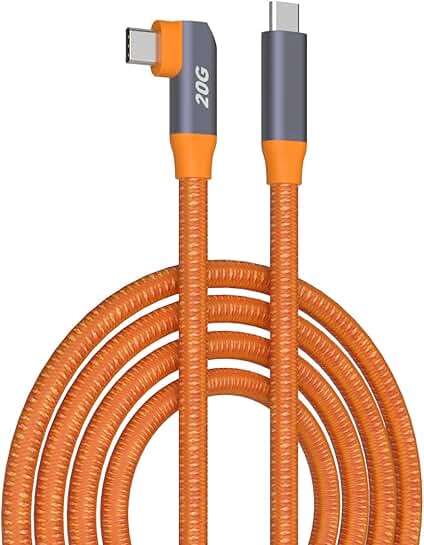 20Gbps USB-C to C Cable for Camera Connection, 16ft