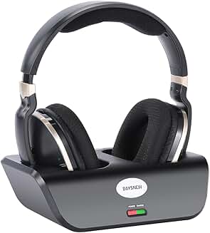 Wireless over-ear headphones for TV with volume control