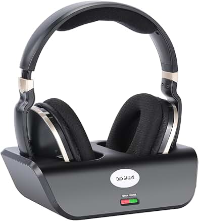 Wireless over-ear headphones for TV with volume control